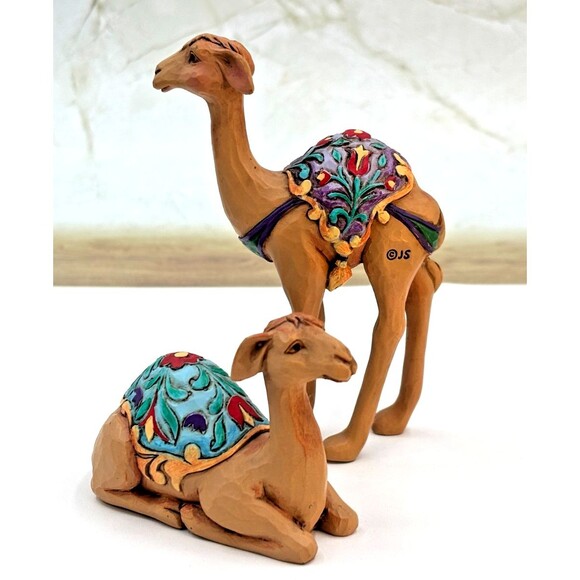 Jim Shore Heartwood Creek Mini Stone Resin Camel Figurines Set of Two 4.25” HTF - Picture 1 of 16